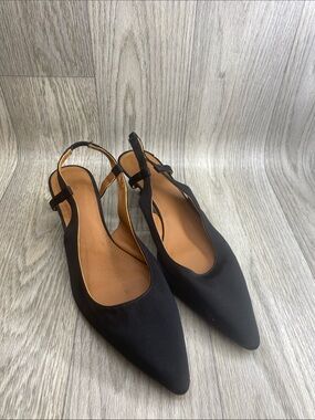 Polo by Ralph Lauren Black Pointed Slingback Flats